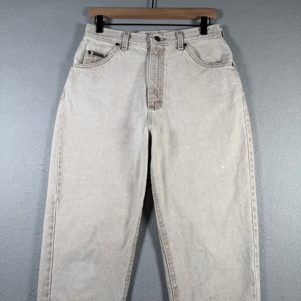 Lee Vintage High Waisted Mom Jeans Tan Tapered Leg Denim Pants 29x29 - Picture 3 of 15